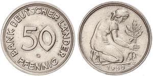 50 Pfennig República Democrática Alemana (1949-1990) / Alemania Occidental (1949-1990) Níquel/Cobre 