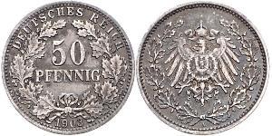 50 Pfennig Empire allemand (1871-1918)  
