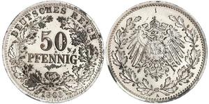 50 Pfennig Imperio alemán (1871-1918)  