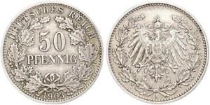 50 Pfennig Imperio alemán (1871-1918)  