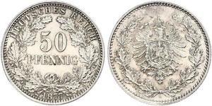 50 Pfennig Imperio alemán (1871-1918)  