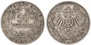 50 Pfennig Imperio alemán (1871-1918)  