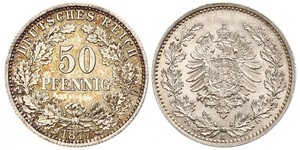 50 Pfennig Impero tedesco (1871-1918)  