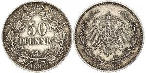 50 Pfennig 德意志帝國 (1871 - 1918)  
