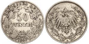 50 Pfennig 德意志帝國 (1871 - 1918)  