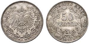 50 Pfennig 德意志帝國 (1871 - 1918)  