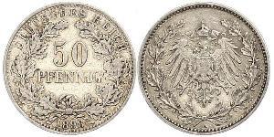 50 Pfennig 德意志帝國 (1871 - 1918)  