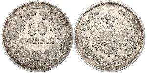 50 Pfennig 德意志帝國 (1871 - 1918)  