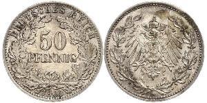 50 Pfennig 德意志帝國 (1871 - 1918)  