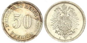 50 Pfennig 德国 銀 