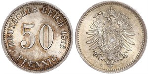 50 Pfennig 德国 銀 