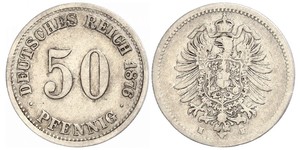 50 Pfennig 德国 銀 