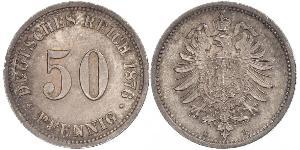 50 Pfennig 德国 銀 