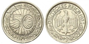 50 Pfennig / 50 Reichpfennig République de Weimar (1918-1933) Cuivre/Nickel 