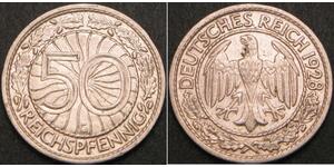 50 Pfennig / 50 Reichpfennig Weimarer Republik (1918-1933) Kupfer/Nickel 