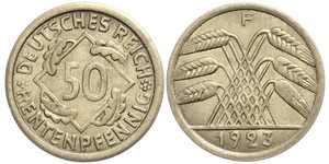 50 Pfennig / 50 Reichpfennig République de Weimar (1918-1933) Laiton 