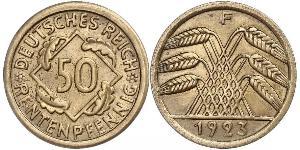 50 Pfennig / 50 Reichpfennig République de Weimar (1918-1933) Laiton 