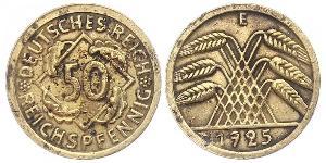 50 Pfennig / 50 Reichpfennig République de Weimar (1918-1933) Laiton 