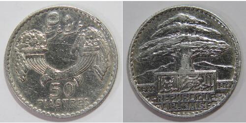 50 Piastre Líbano (1943 - ) Plata 
