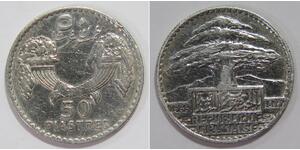 50 Piastre Libanon (1943 - ) Silber 