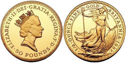 50 Pound Regno Unito (1922-) Oro Elisabetta II (1926-2022)