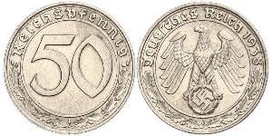 50 Reichpfennig Germania nazista (1933-1945) Nichel 