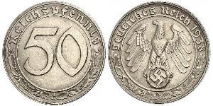 50 Reichpfennig Germania nazista (1933-1945) Nichel 