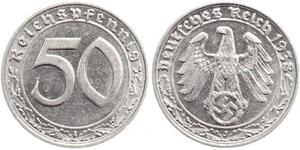 50 Reichpfennig Germania nazista (1933-1945) Nichel 