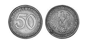 50 Reichpfennig Germania nazista (1933-1945) Nichel 