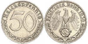 50 Reichpfennig Germania nazista (1933-1945) Nichel 