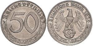 50 Reichpfennig Nazi Germany (1933-1945) Nickel 