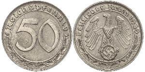 50 Reichpfennig Alemania nazi (1933-1945) Níquel 