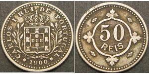 50 Reis Kingdom of Portugal (1139-1910) Kupfer/Nickel  Karl I. von Portugal (1863-1908)