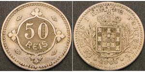 50 Reis Kingdom of Portugal (1139-1910) Kupfer/Nickel  Karl I. von Portugal (1863-1908)