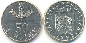 50 Santims Lettland (1991 - ) Kupfer/Nickel 