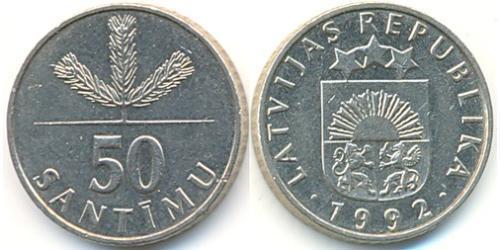 50 Santims Lettland (1991 - ) Kupfer/Nickel 