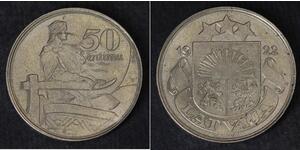 50 Santims Letonia Níquel 