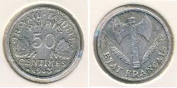 50 Sent Vichy France (1940-1944) Alluminio 