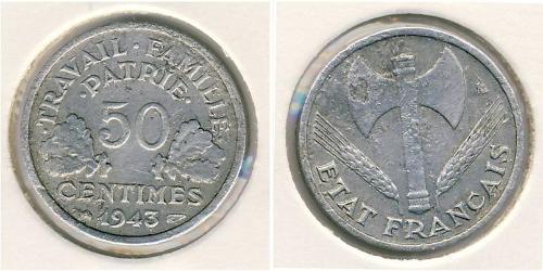 50 Sent Vichy France (1940-1944) Alluminio 