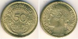 50 Sent Dritte Französische Republik (1870-1940)  Messing 