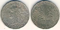 50 Sent Guadalupa (1648 - ) Nichel 