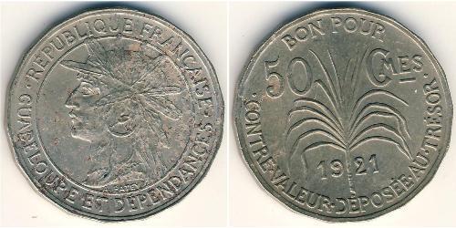 50 Sent Guadalupa (1648 - ) Nichel 