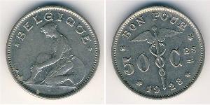 50 Sent Belgien Nickel 