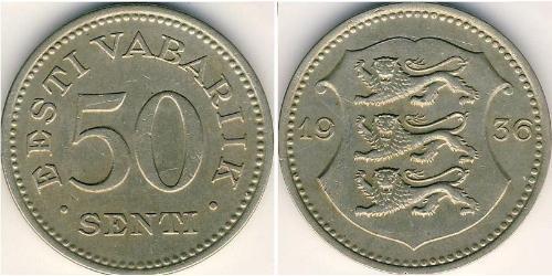 50 Sent Estonia (1991 - ) Níquel/Cobre 