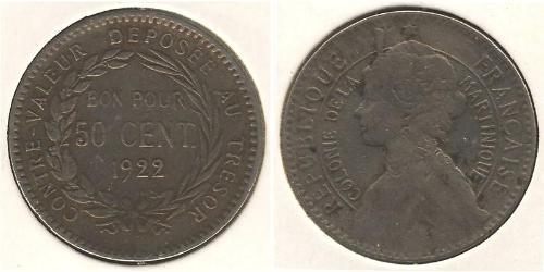 50 Sent Martinica (1635 - ) Níquel/Cobre 