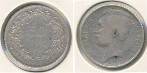 50 Sent Belgien Silber 