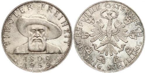 50 Shilling Republic of Austria (1955 - ) Silver 