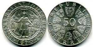 50 Shilling 奥地利 銀 