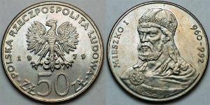 50 Zloty Volksrepublik Polen (1952-1990) Kupfer/Nickel 