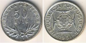 50 Аво Східний Тимор (1702 - 1975) / Португалія Срібло 